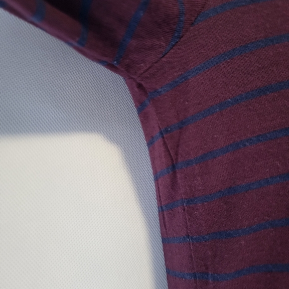 Athleta Threadlight Long Sleeve Top XS X Small Burgundy Blue Stripe Modal - Picture 7 of 12